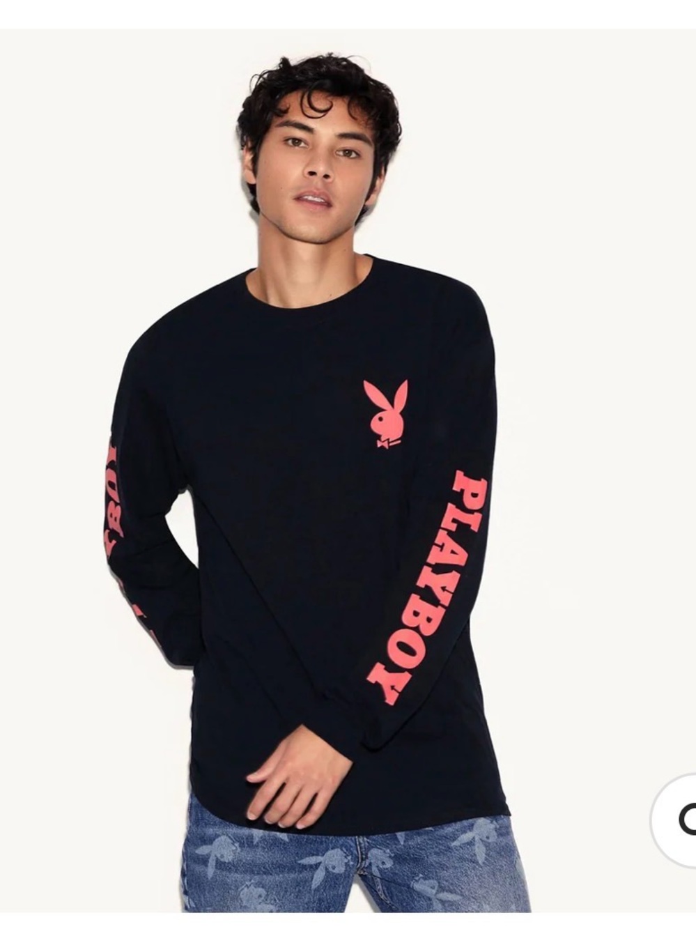 Playboy Black Long Sleeve Graphic Tee - XL